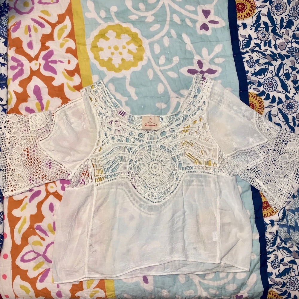 White Crochet Top